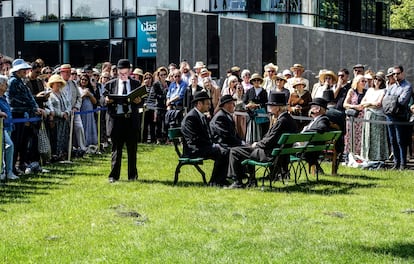 Recreación de la novela 'Ulises' en el cementerio de Glasnevin, en Dublín.