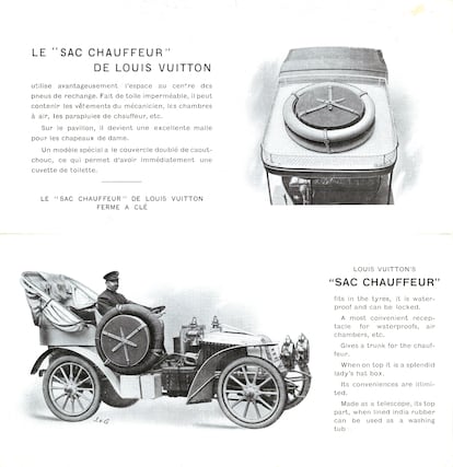 Coche con Sac Chauffeur en una publicidad antigua.