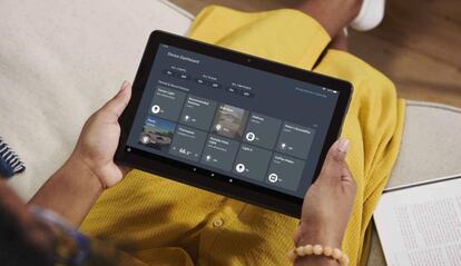 Tablet Amazon Fire en uso