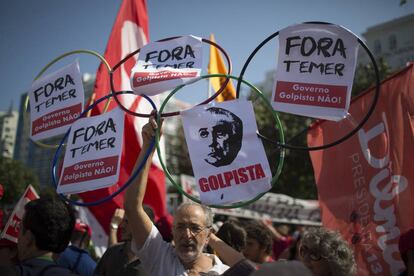 Protesto contra o Governo Temer, em Copacabana.