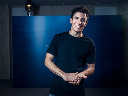 Marc Márquez, en el Hotel Riu Plaza de Madrid, antes de la entrevista.