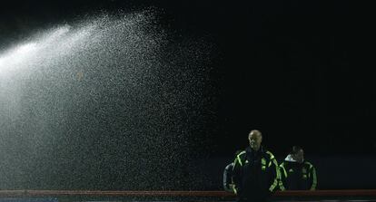 Del Bosque, durante el entrenamiento.