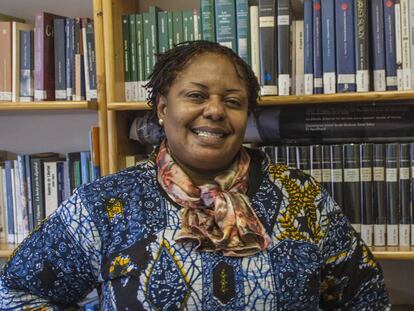 La abogada Cathy Furaha, presidenta de la asociación de Mujeres Juristas por la Defensa de la Mujer y la Infancia (FJDF) de República Democrática de Congo (RDC). 
