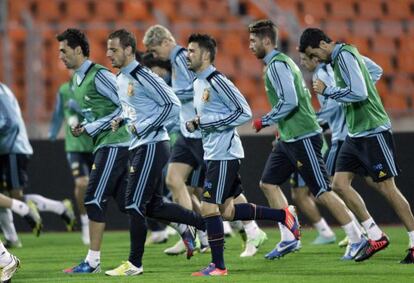 Entrenamiento de la selección española en Minsk.