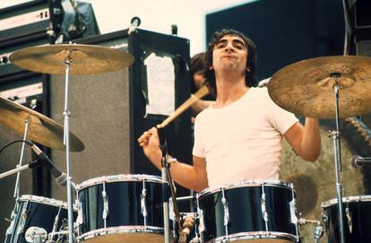 Keith Moon con The Who en París, en 1972.