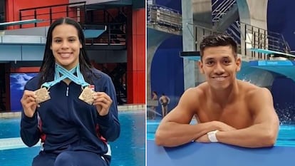 Victoria Garza y Jonathan Ruvalcaba, clavadistas de origen mexicano que competirán para República Dominicana en París 2024.