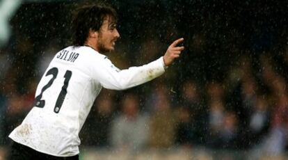 David Silva celebra su gol ante el Xerez en el partido de Liga del pasado domingo.