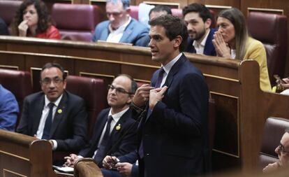 Albert Rivera, en la sesión constitutiva de la XIII legislatura en el Congreso.
 