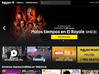 El portal de contenidos audiovisuales Rakuten TV.