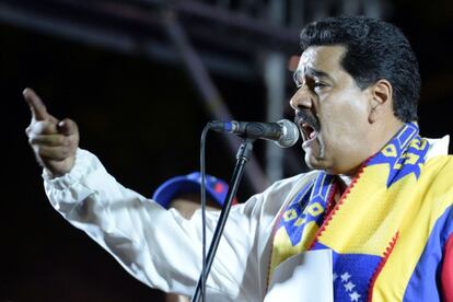 El presidente Maduro durante su discurso el pasado domingo.