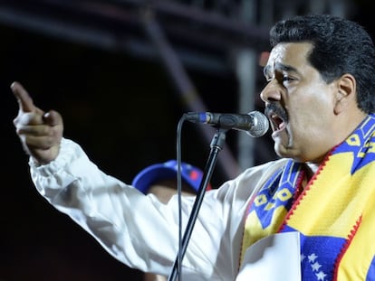 O presidente Maduro durante seu discurso no último domingo.