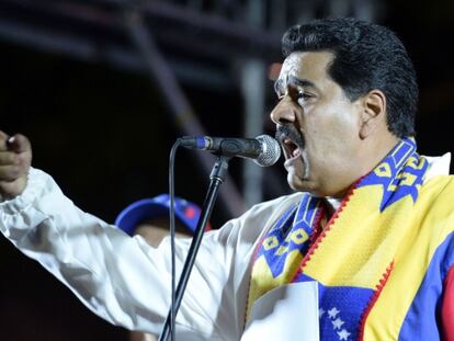 O presidente Maduro durante seu discurso no último domingo.