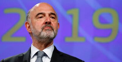 El comisario de Asuntos Económicos y Financieros, Pierre Moscovici, este miércoles en Bruselas.