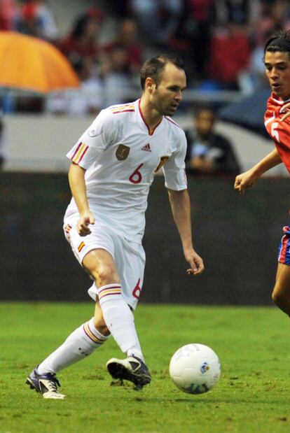 Iniesta, durante el partido ante Costa Rica.