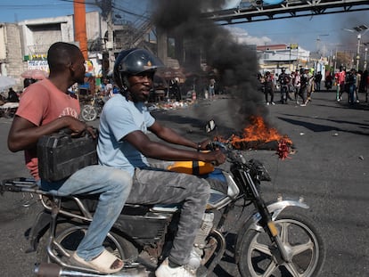 Protesters in Port-au-Prince demand the resignation of Ariel Henry on Thursday.