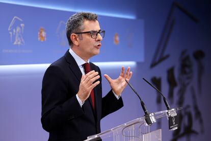 Félix Bolaños, ministro de la Presidencia en funciones, en el Congreso.