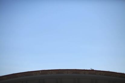 Estado de las obras del estadio Wanda Metropolitano, el 11 de septiembre de 2017.