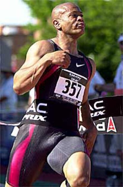 Maurice Greene, en su carrera del pasado jueves.