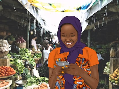 Imagen  promocional del juego de Digital Safe-Tea para incrementar los conocimientos de seguridad digital de los africanos, especialmente las mujeres.