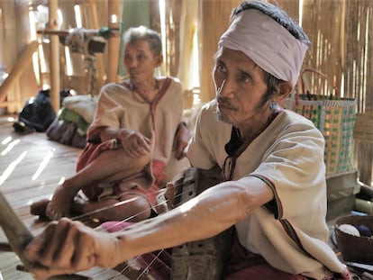Miembros del pueblo Karen de la región de Bago (Myanmar).
