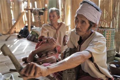 Miembros del pueblo Karen de la región de Bago (Myanmar).