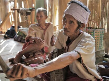 Miembros del pueblo Karen de la región de Bago (Myanmar).