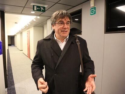 Carles Puigdemont, a la salida de su despacho en le Parlamento Europeo, el pasado día 3.