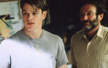 Matt Damon y Robin Williams en una escena de &#039;El indomable Will Hunting&#039;.
