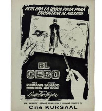 Publicidad de la película 'El cebo', que también se exhibe en al exposición.