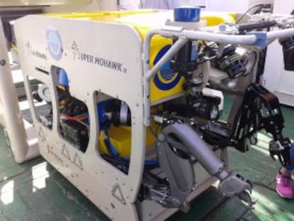 El robot utilizado en la excavación subacuática del pecio de la fragata 'Mercedes'.
