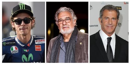 Valentino Rossi, Pl&aacute;cido Domingo y Mel Gibson.