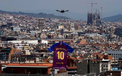 Presentación de la nueva camiseta del Barcelona.