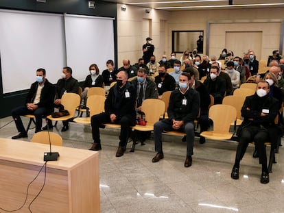 Los acusados en el juicio por la parte principal del 'caso Madeja', celebrado en enero en la Audiencia Nacional.