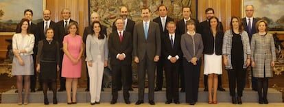 El Rey Felipe VI junto con el equipo directivo de Accenture en Espa&ntilde;a y su presidente mundial.