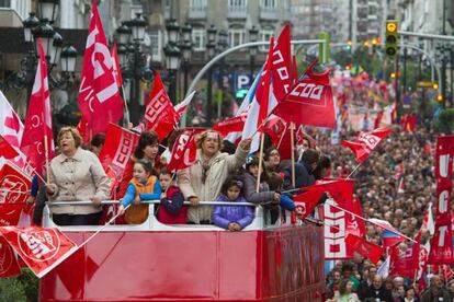 Imagen de la manifestación por las calles de Vigo