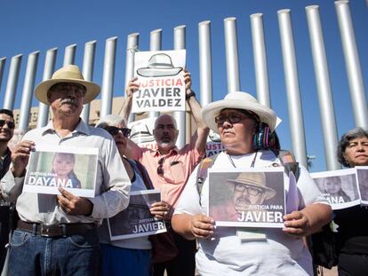 Protesta para exigir justicia por Javier Valdez en Sinaloa en noviembre.