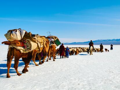 Nómadas en Mongolia.