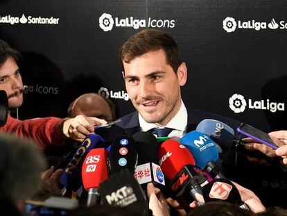 Iker Casillas atiende a los medios en un acto como embajador de LaLiga Icons


18/03/2019