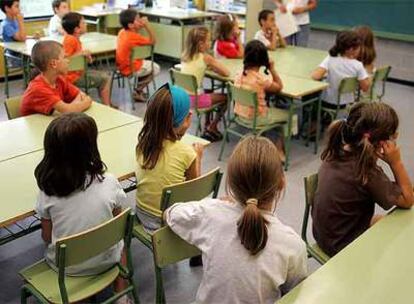 Una clase de primaria en una escuela pública de Barcelona.