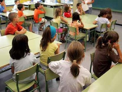 Una clase de primaria en una escuela pública de Barcelona.