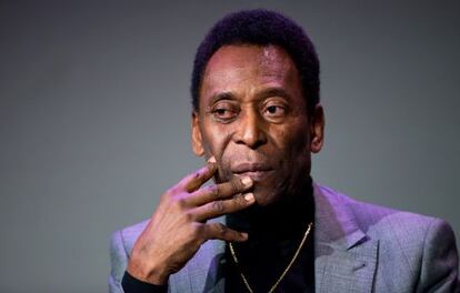 Pel&eacute;, en un acto promocional. 