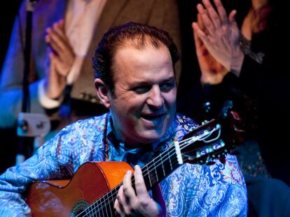 El guitarrista Gerardo Núñez, durante una actuación en el Tabanco del Arte.