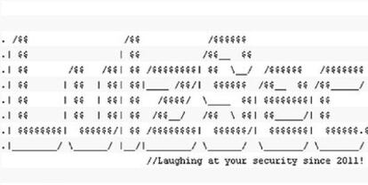 La firma del grupo de ciberpiratas Lulzsec confeccionada con el signo del dólar.