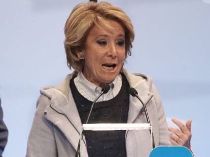 Esperanza Aguirre en un acto del Partido Popular.
