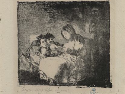'La lectura', grabado de Francisco de Goya (1819-1822).