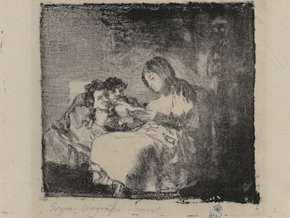 'La lectura', grabado de Francisco de Goya (1819-1822).