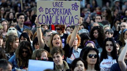 Manifestación feminista en protesta por la sentencia de La Manada en 2019.