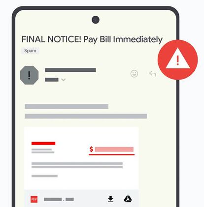 Mensaje de peligro en Gmail