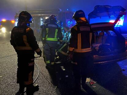 Uno de los vehículos implicados en el accidente.