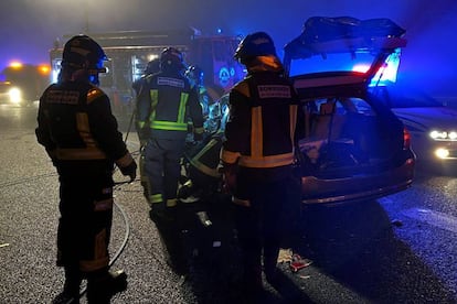 Uno de los vehículos implicados en el accidente.